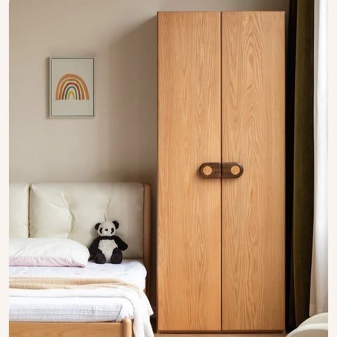 Oak Solid Wood Children's Wardrobe -