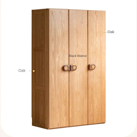 Oak Solid Wood Children's Wardrobe -