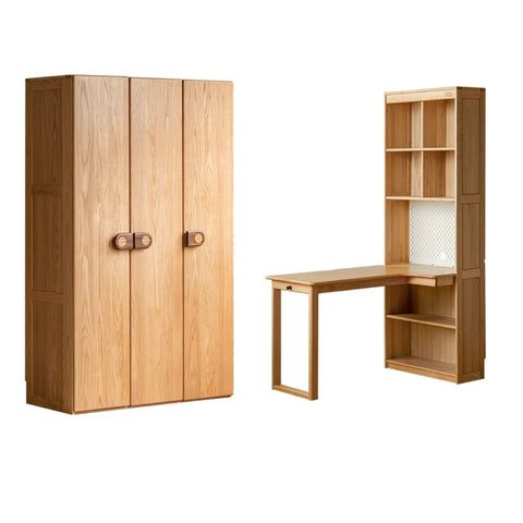 Oak Solid Wood Children's Wardrobe -
