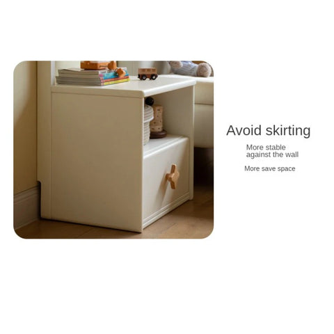 Poplar Solid Wood Kids Nightstand With Clothes Hanger