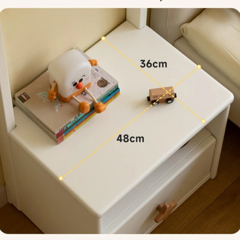 Poplar Solid Wood Kids Nightstand With Clothes Hanger