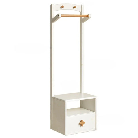 Poplar Solid Wood Kids Nightstand With Clothes Hanger