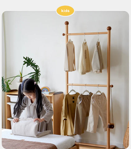Beech Solid Wood Kids Bedroom Hanger