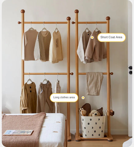 Beech Solid Wood Kids Bedroom Hanger