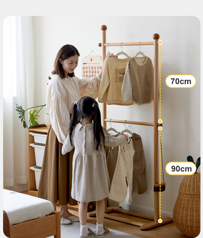 Beech Solid Wood Kids Bedroom Hanger