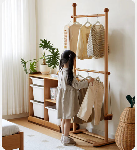 Beech Solid Wood Kids Bedroom Hanger