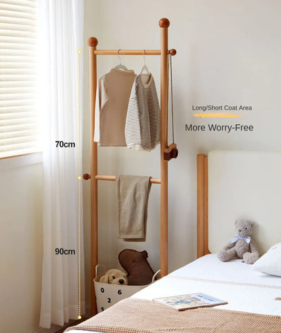 Beech Solid Wood Kids Bedroom Hanger