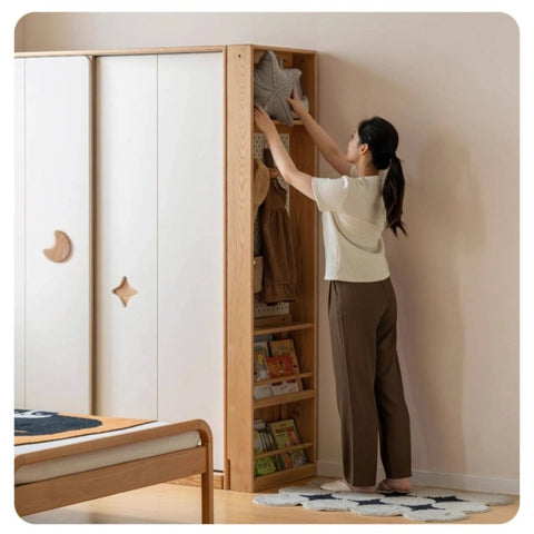 Oak Solid Wood Modern Kids Wardrobe