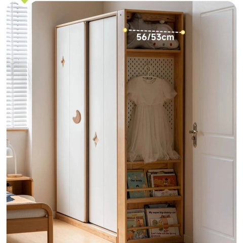 Oak Solid Wood Modern Kids Wardrobe