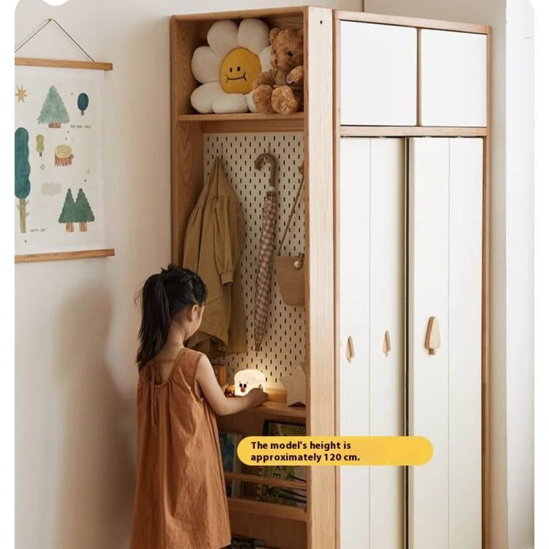 Oak Solid Wood Modern Kids Wardrobe