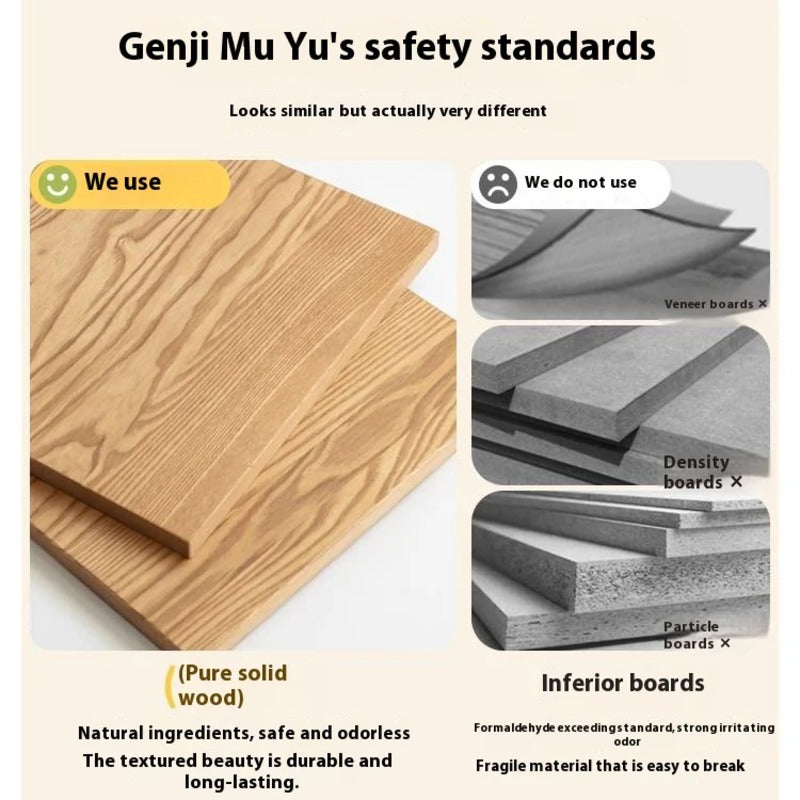 Oak Solid Wood Modern Kids Wardrobe