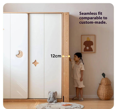 Oak Solid Wood Modern Kids Wardrobe