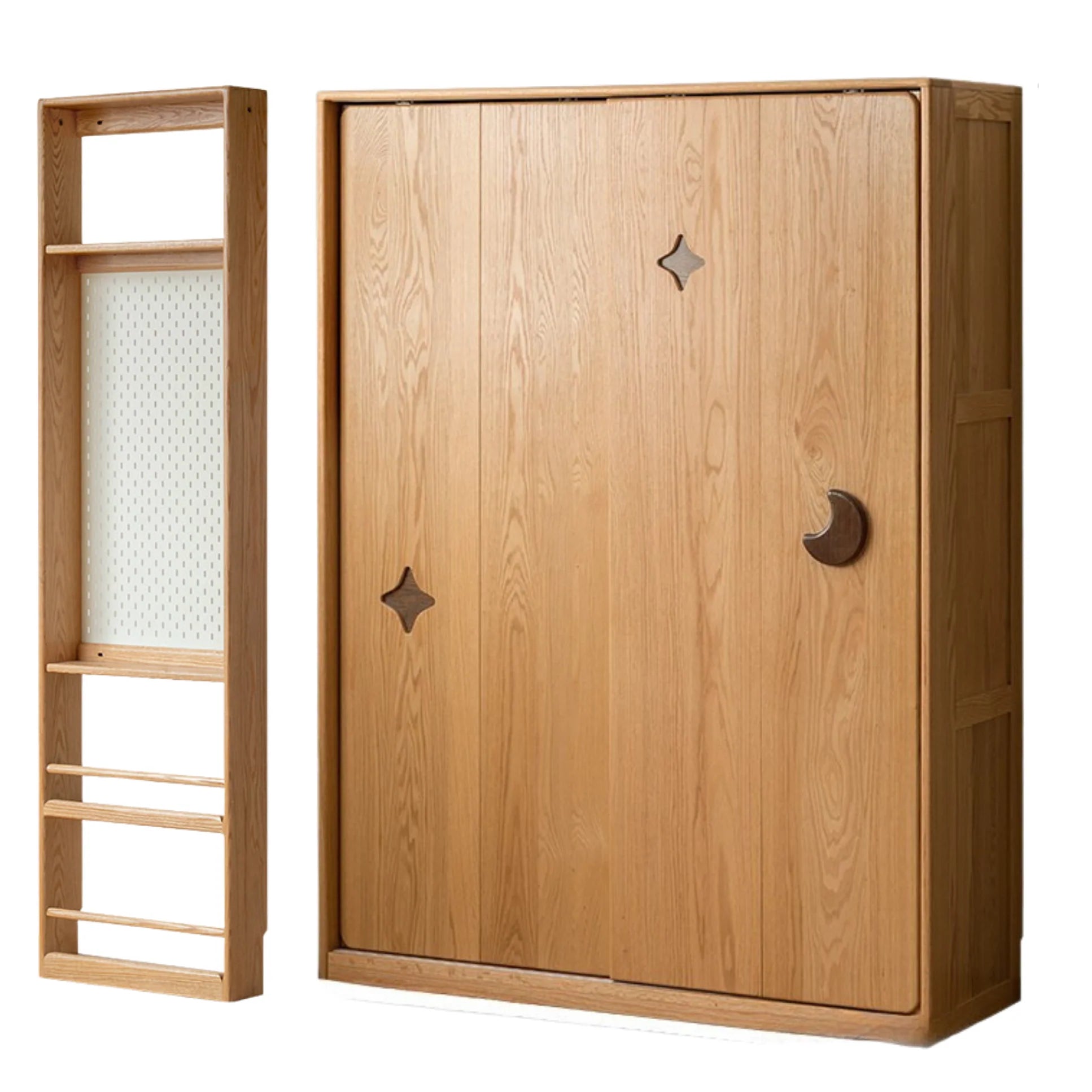 Oak Solid Wood Modern Kids Wardrobe
