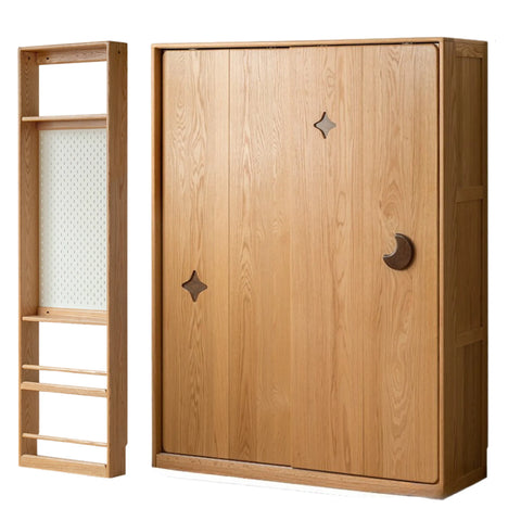 Oak Solid Wood Modern Kids Wardrobe