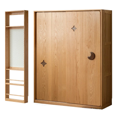 Oak Solid Wood Modern Kids Wardrobe