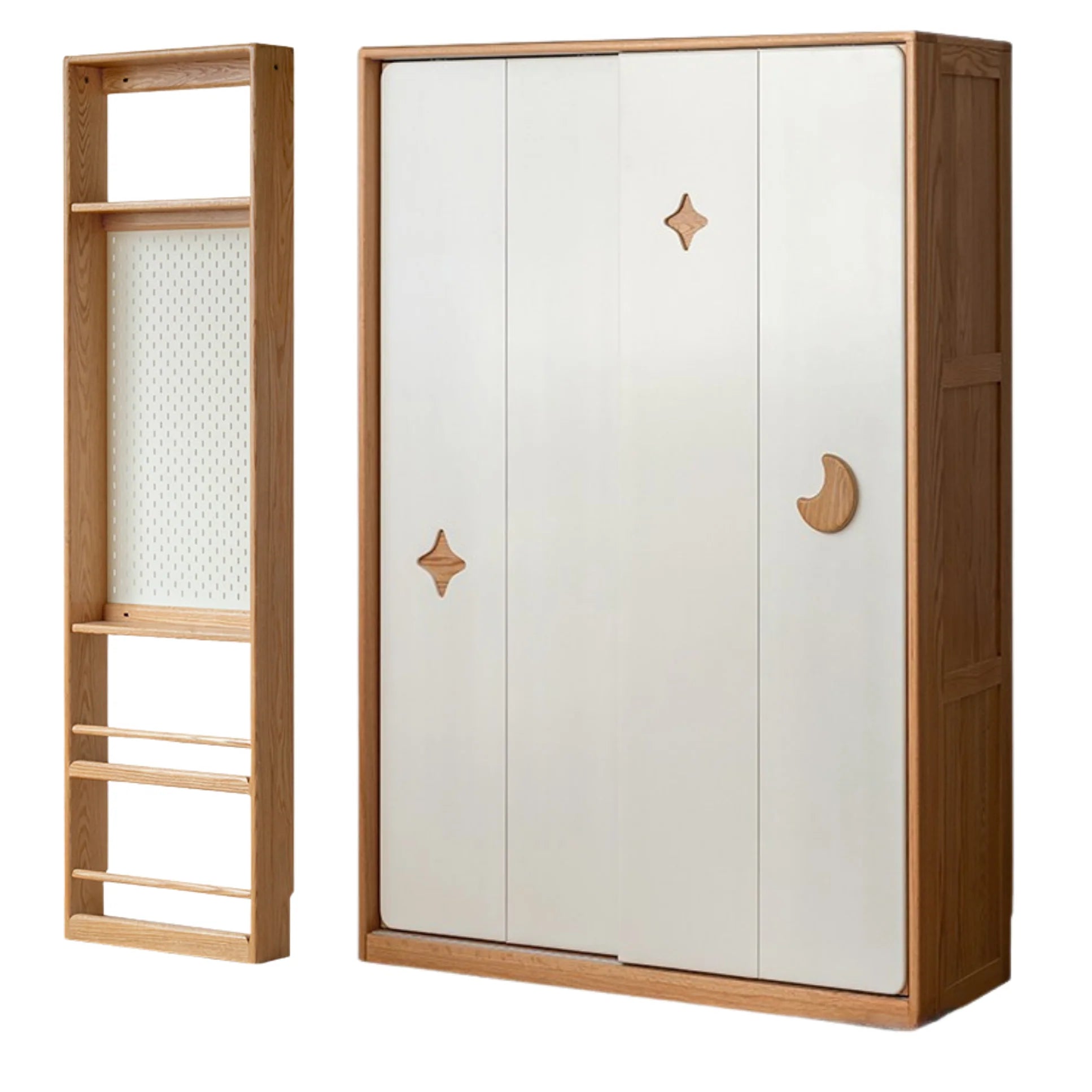 Oak Solid Wood Modern Kids Wardrobe