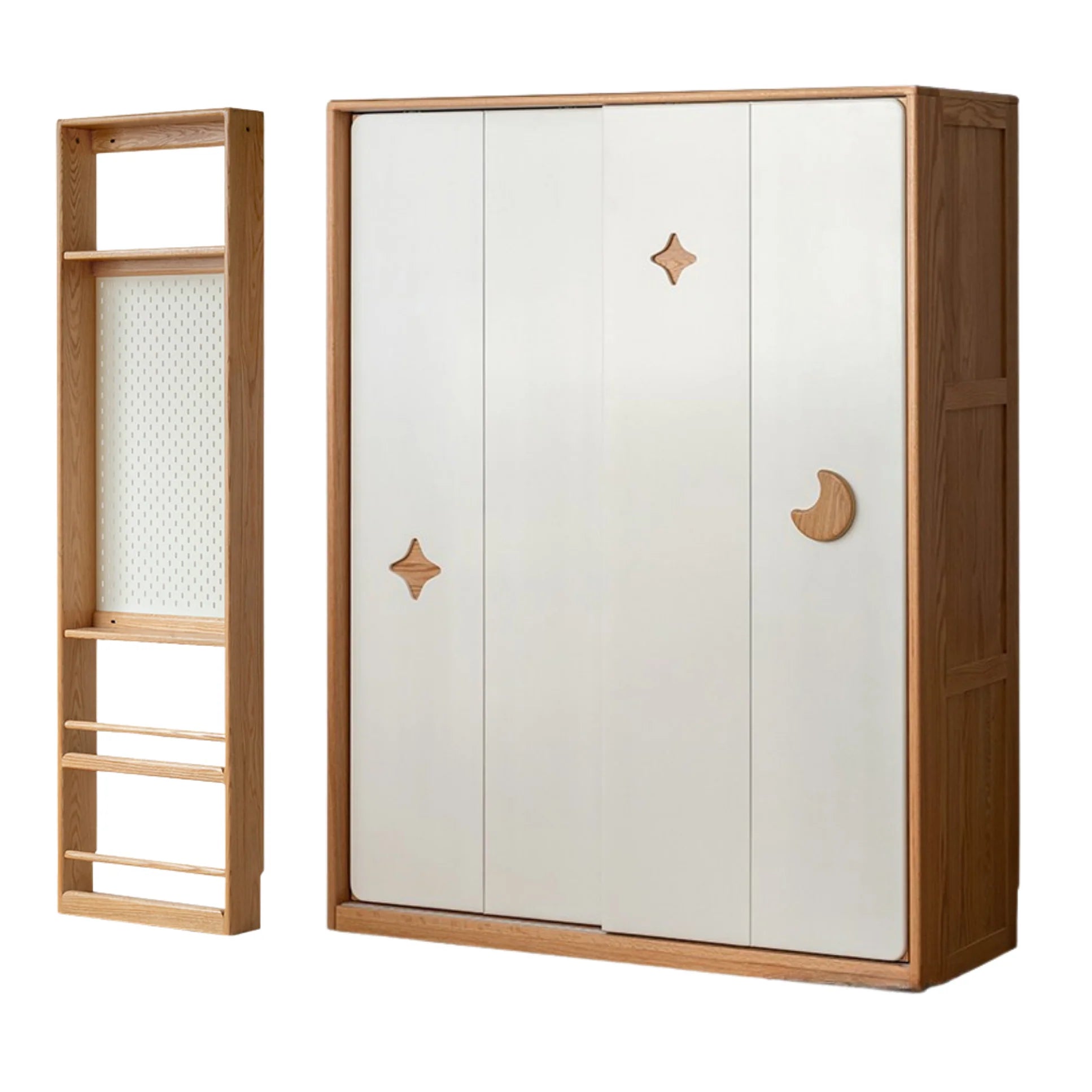 Oak Solid Wood Modern Kids Wardrobe