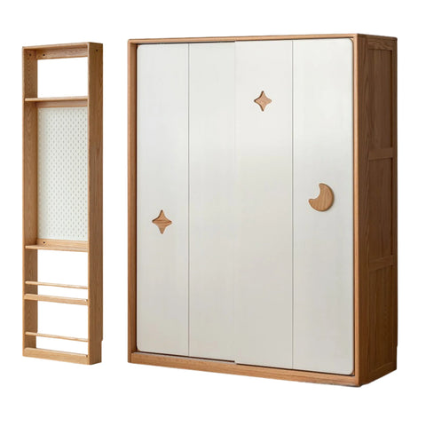 Oak Solid Wood Modern Kids Wardrobe