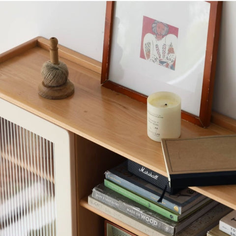 Beech Solid Wood White Desk & Bookshelf Integrated Study & Home Office Organizer