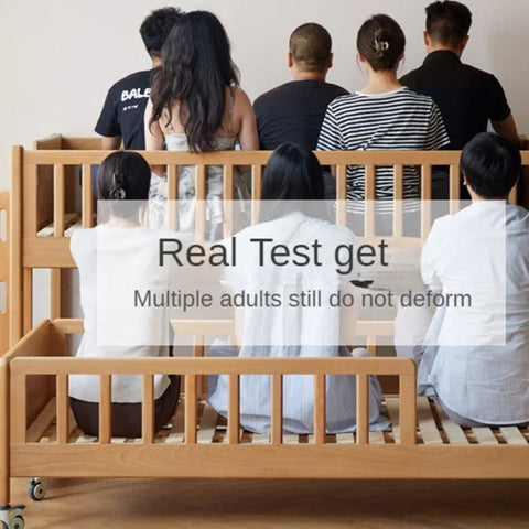 Beech Solid Wood Mother and Child Trolley Bunk Bed