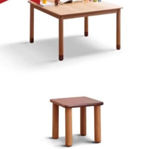 Oak and Beech Solid Wood Handmade Childrens Study Table Natural Wood Grain Eco Friendly Kids Desk for Learning & Play