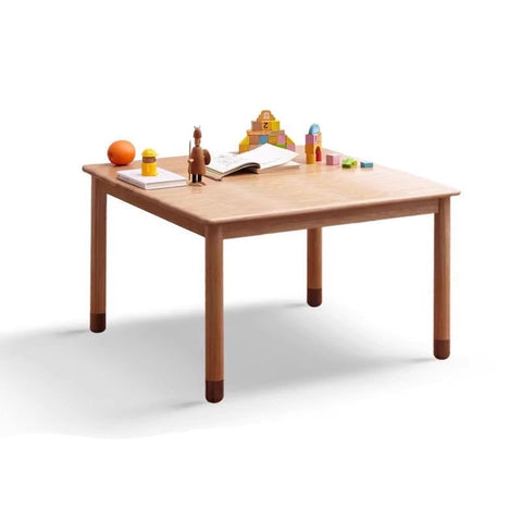 Oak and Beech Solid Wood Handmade Childrens Study Table Natural Wood Grain Eco Friendly Kids Desk for Learning & Play