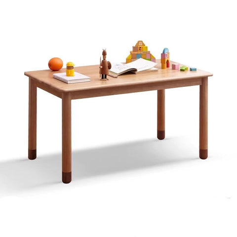 Oak and Beech Solid Wood Handmade Childrens Study Table Natural Wood Grain Eco Friendly Kids Desk for Learning & Play