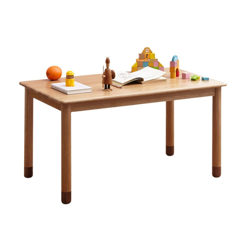 Oak and Beech Solid Wood Handmade Childrens Study Table Natural Wood Grain Eco Friendly Kids Desk for Learning & Play