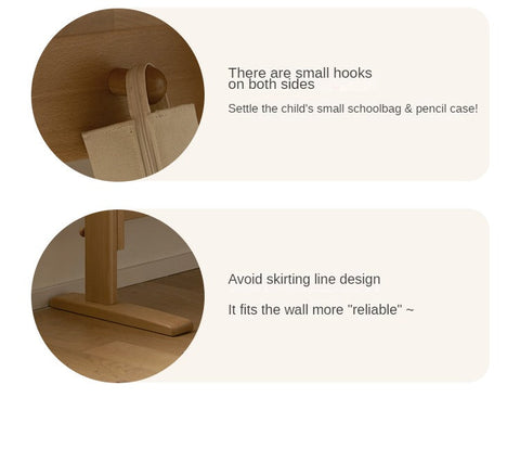 Beech Solid Wood Adjustable Kids Study Table Natural Finish with Chair Shelf & Drawer Storage