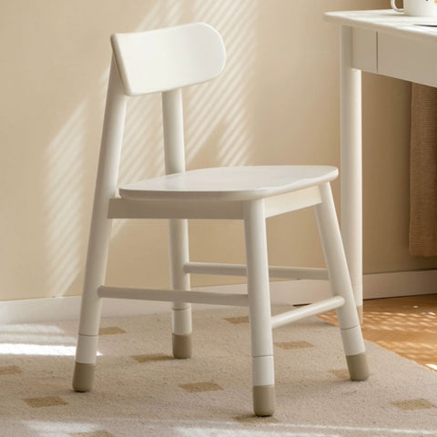 Oak & Birch Solid Wood Adjustable Kids Chair White Ergonomic Desk Seat for Learning & Play