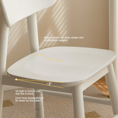 Oak & Birch Solid Wood Adjustable Kids Chair White Ergonomic Desk Seat for Learning & Play