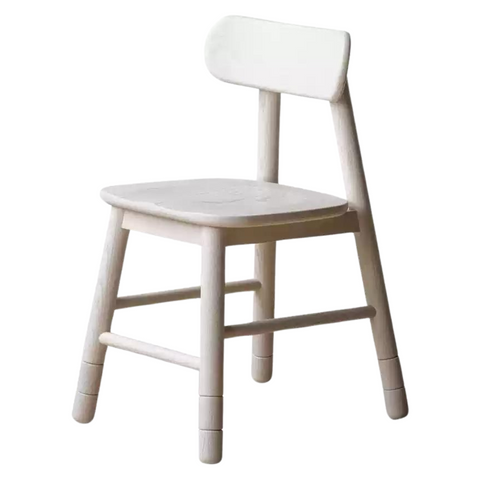 Oak & Birch Solid Wood Adjustable Kids Chair White Ergonomic Desk Seat for Learning & Play