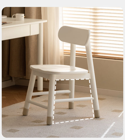 Oak & Birch Solid Wood Adjustable Kids Chair White Ergonomic Desk Seat for Learning & Play