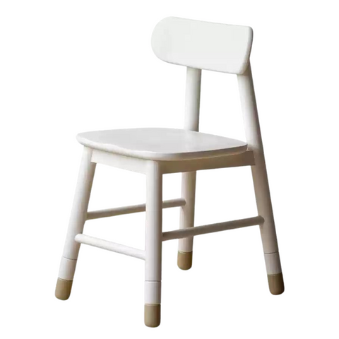 Oak & Birch Solid Wood Adjustable Kids Chair White Ergonomic Desk Seat for Learning & Play