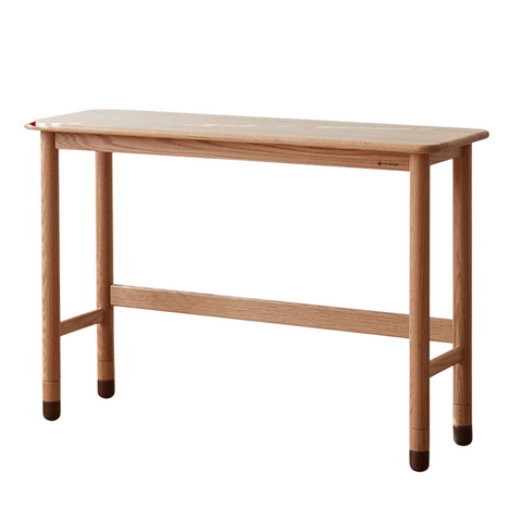 Oak Solid Wood Adjustable Height Lifting Study Table Narrow Writing Desk for Kids & Home