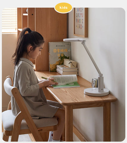 Oak Solid Wood Adjustable Height Lifting Study Table Narrow Writing Desk for Kids & Home
