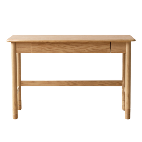 Oak Solid Wood Adjustable Height Lifting Study Table Narrow Writing Desk for Kids & Home