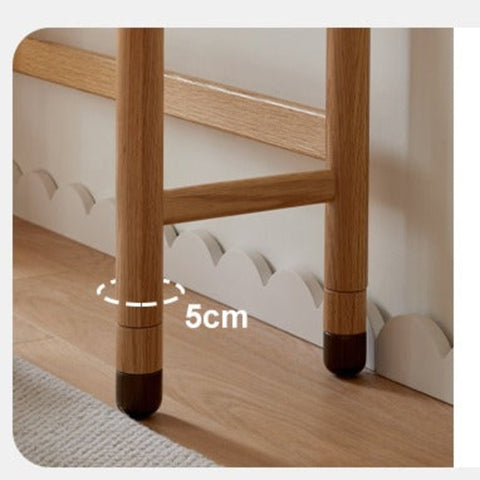 Oak Solid Wood Adjustable Height Lifting Study Table Narrow Writing Desk for Kids & Home