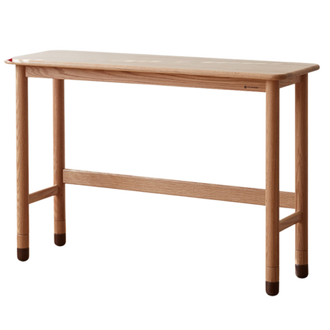 Oak Solid Wood Adjustable Height Lifting Study Table Narrow Writing Desk for Kids & Home