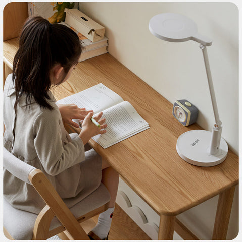 Oak Solid Wood Adjustable Height Lifting Study Table Narrow Writing Desk for Kids & Home