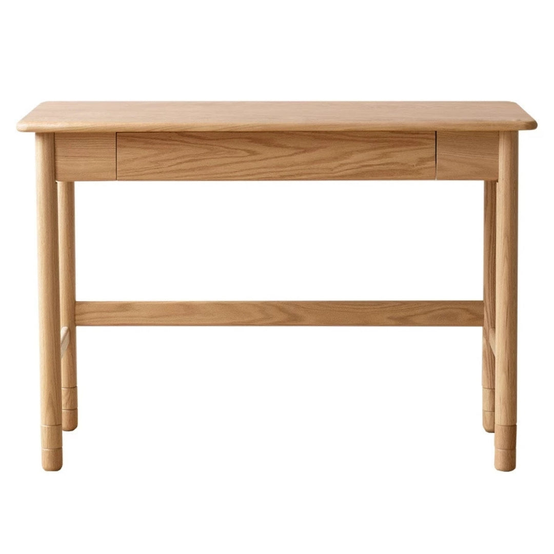 Oak Solid Wood Adjustable Height Lifting Study Table Narrow Writing Desk for Kids & Home