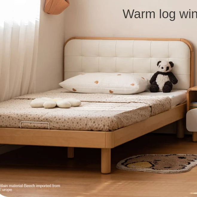 Rubberwood, Beech Solid Wood Children's Soft Bed