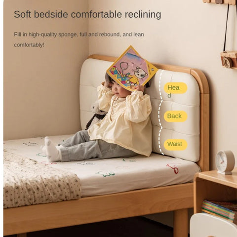 Rubberwood, Beech Solid Wood Children's Soft Bed