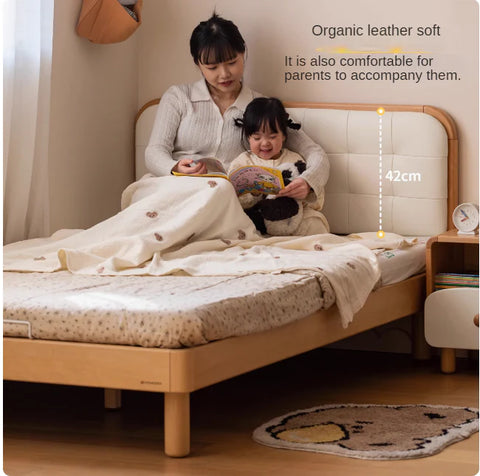 Rubberwood, Beech Solid Wood Children's Soft Bed