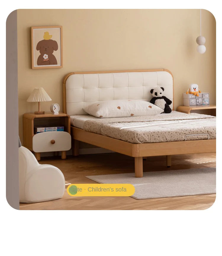 Rubberwood, Beech Solid Wood Children's Soft Bed