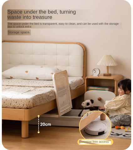 Rubberwood, Beech Solid Wood Children's Soft Bed