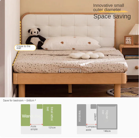 Rubberwood, Beech Solid Wood Children's Soft Bed