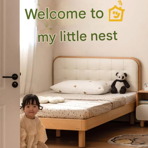 Rubberwood, Beech Solid Wood Children's Soft Bed