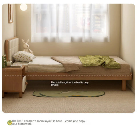 Rubberwood, Beech Solid Wood Children's Soft Bed