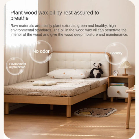 Rubberwood, Beech Solid Wood Children's Soft Bed